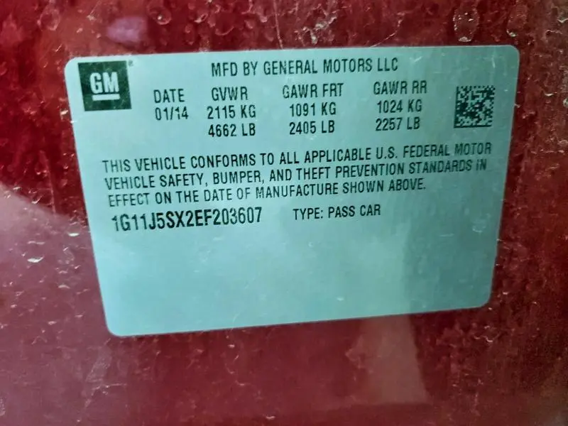 2014 CHEVROLET MALIBU LTZ  