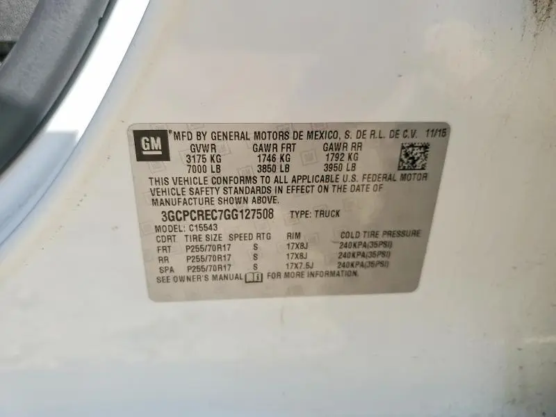 2016 CHEVROLET SILVERADO C1500 LT  