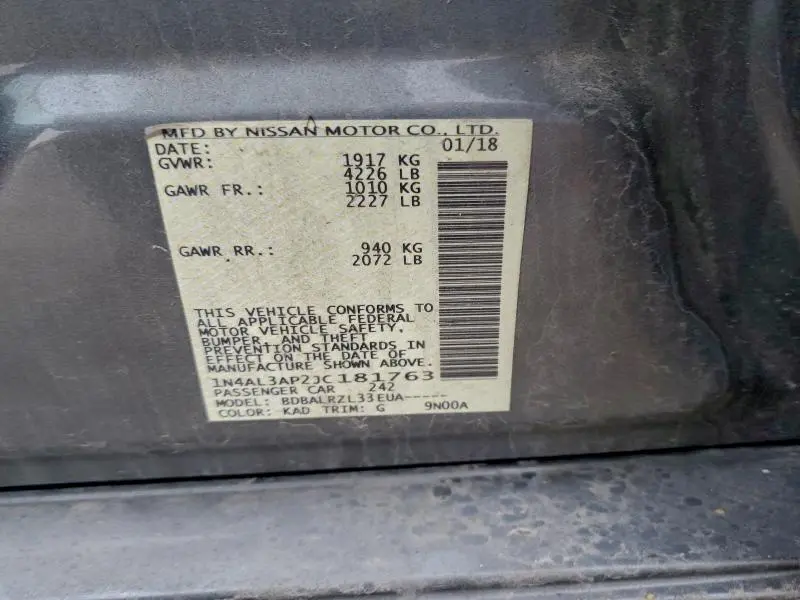 2018 NISSAN ALTIMA 2.5  