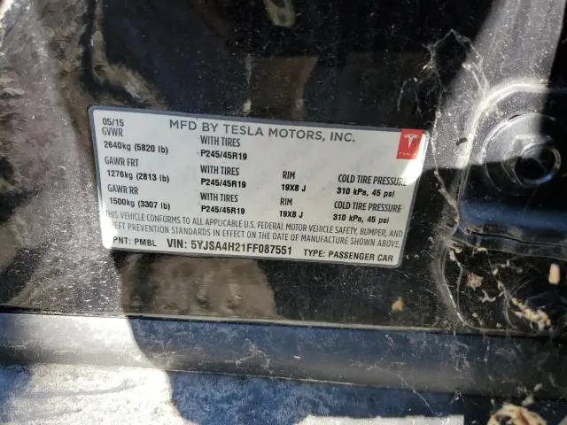 2015 TESLA MODEL S 85D  