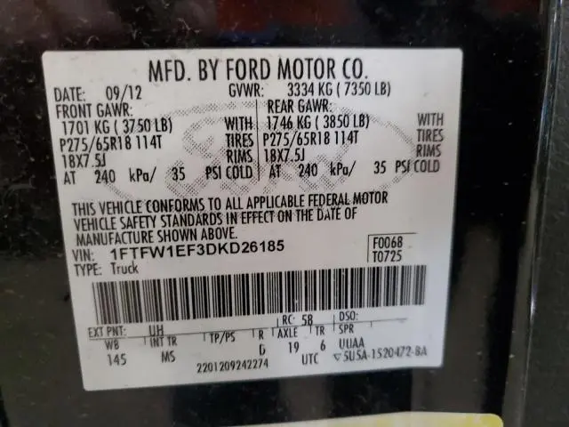 2013 FORD F150 SUPERCREW  