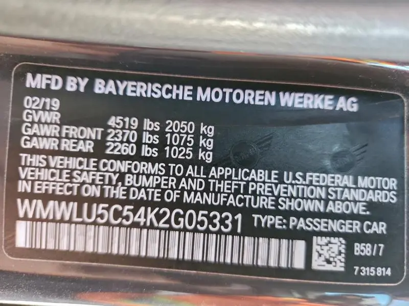 2019 MINI COOPER S CLUBMAN ALL4  