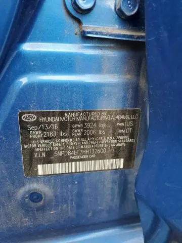 2017 HYUNDAI ELANTRA SE  
