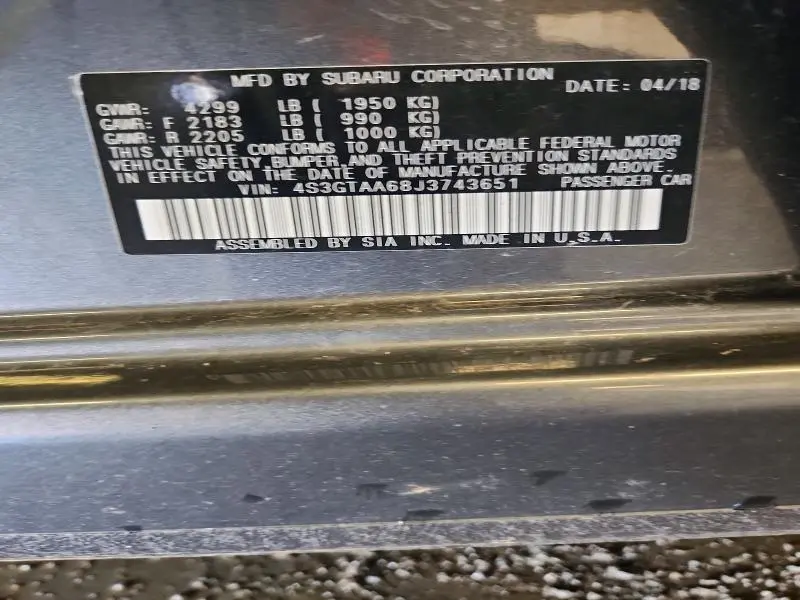 2018 SUBARU IMPREZA   