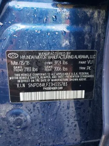 2018 HYUNDAI ELANTRA SEL