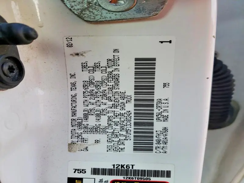 2012 TOYOTA TUNDRA GRADE  