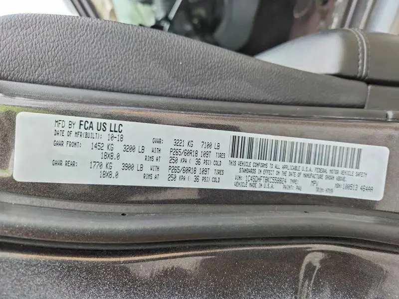 2019 DODGE DURANGO SSV  