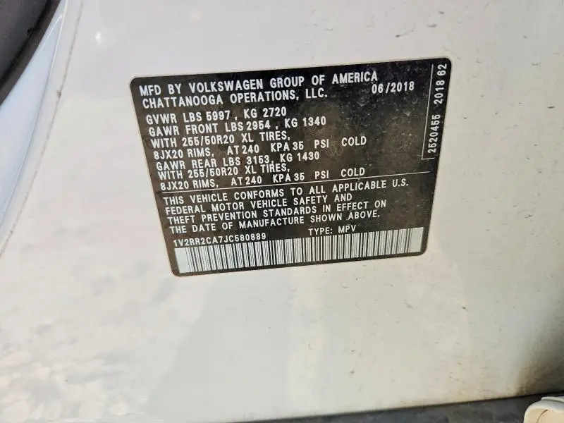 2018 VOLKSWAGEN ATLAS SEL  
