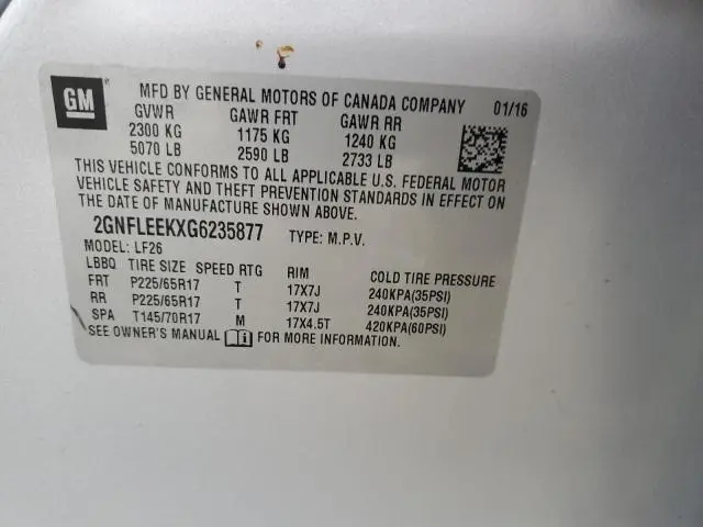 2016 CHEVROLET EQUINOX LS