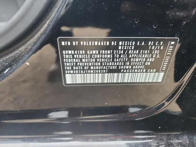 2017 VOLKSWAGEN JETTA S  