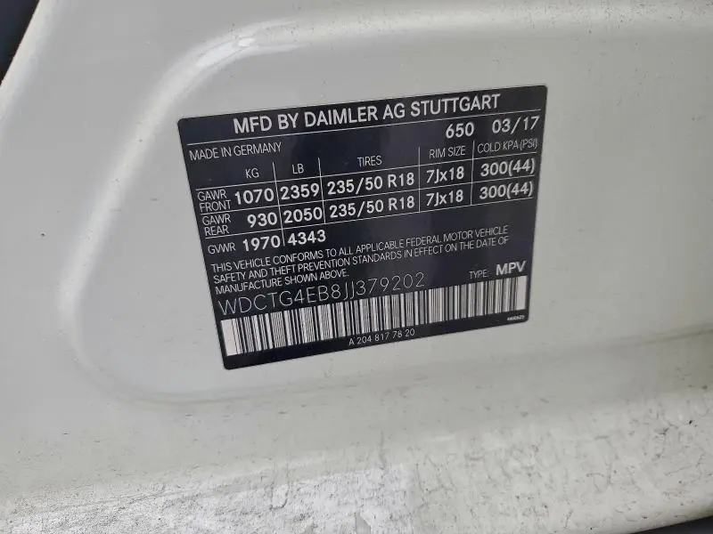 2018 MERCEDES-BENZ GLA 250  