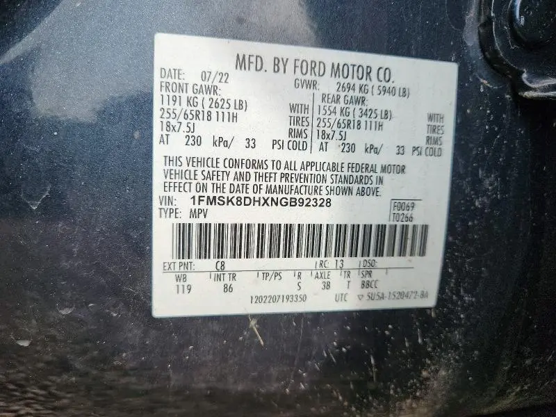 2022 FORD EXPLORER XLT  