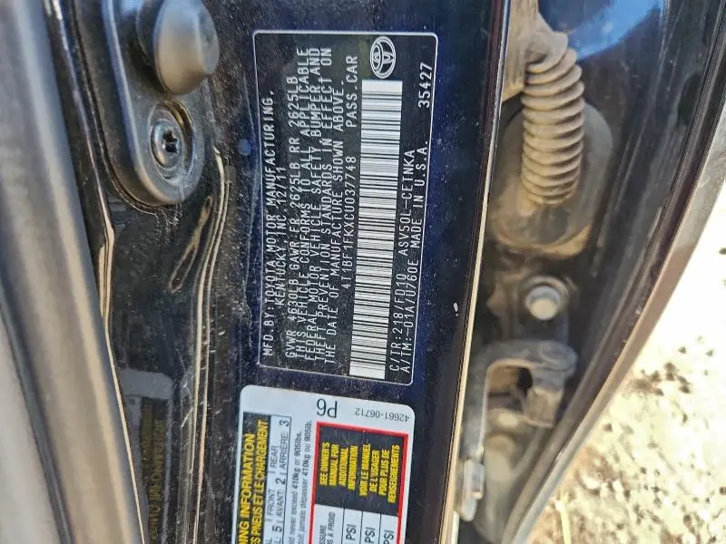 2012 TOYOTA CAMRY BASE  