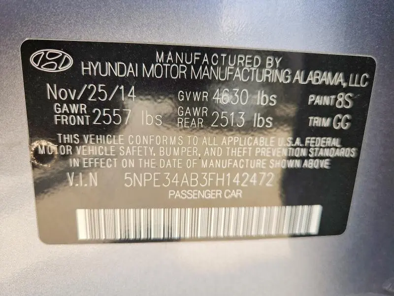 2015 HYUNDAI SONATA LIMITED 2.0T  