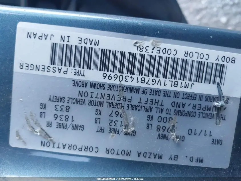 2011 MAZDA MAZDA3 I TOURING