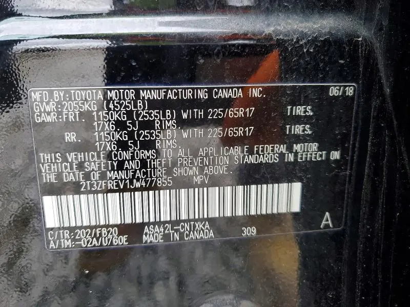 2018 TOYOTA RAV4 LE  