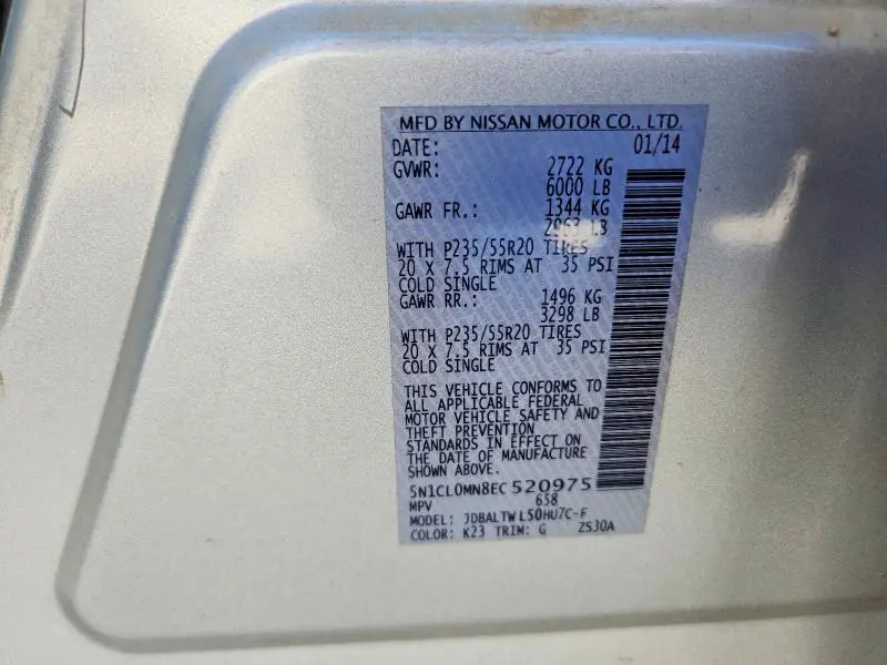 2014 INFINITI QX60 HYBRID  