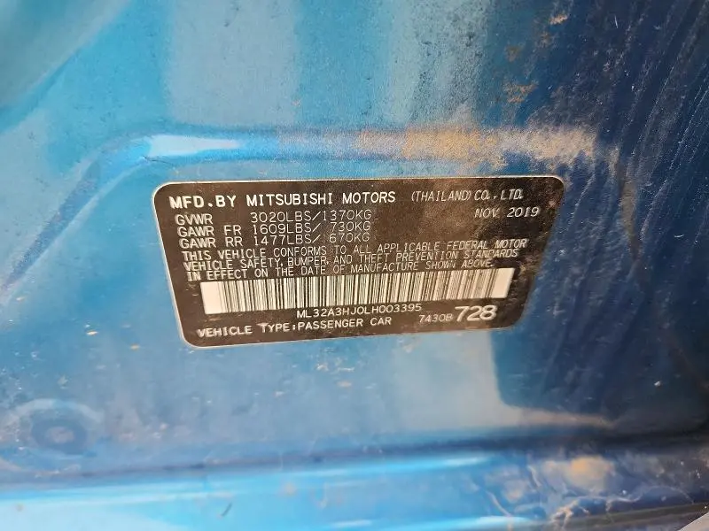 2020 MITSUBISHI MIRAGE ES  