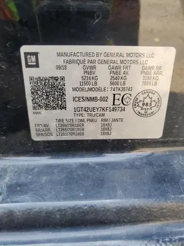 2019 GMC SIERRA K3500 SLE  