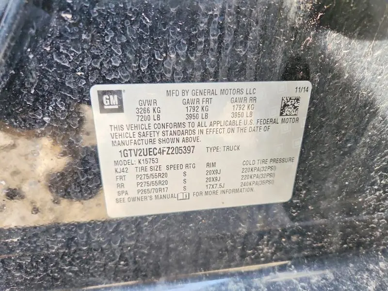2015 GMC SIERRA K1500 SLE  