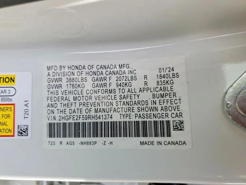 2024 HONDA CIVIC SPORT  