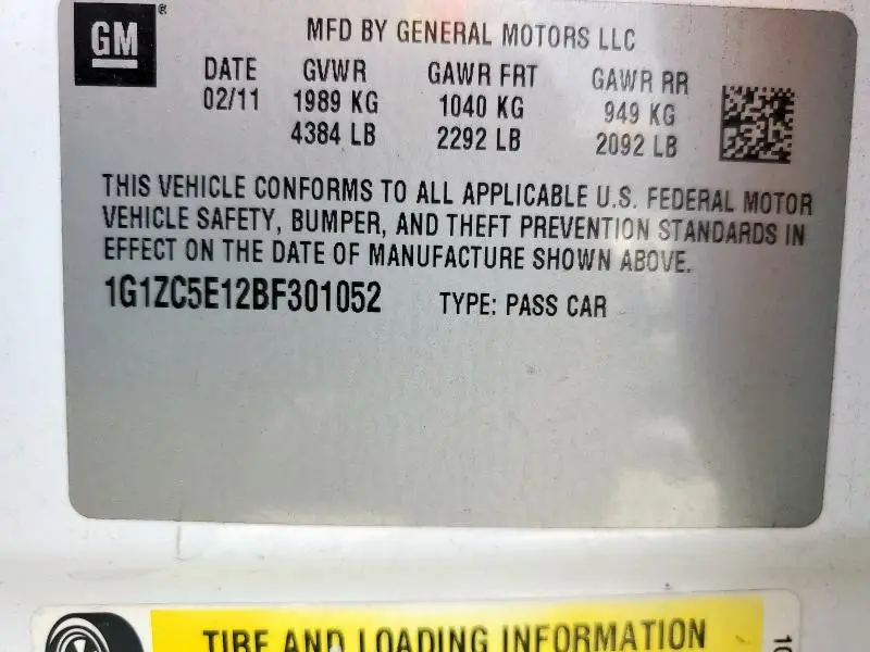 2011 CHEVROLET MALIBU 1LT  