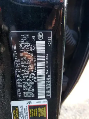 2010 TOYOTA CAMRY BASE  