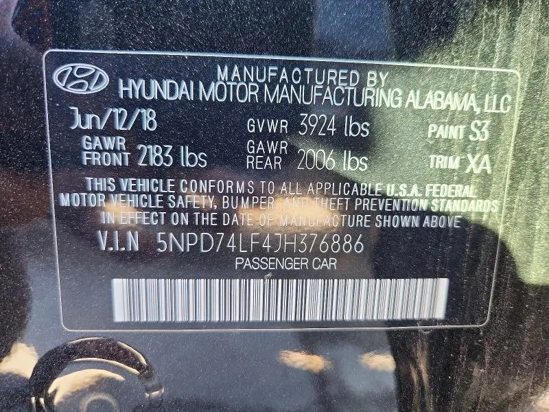 2018 HYUNDAI ELANTRA SE  