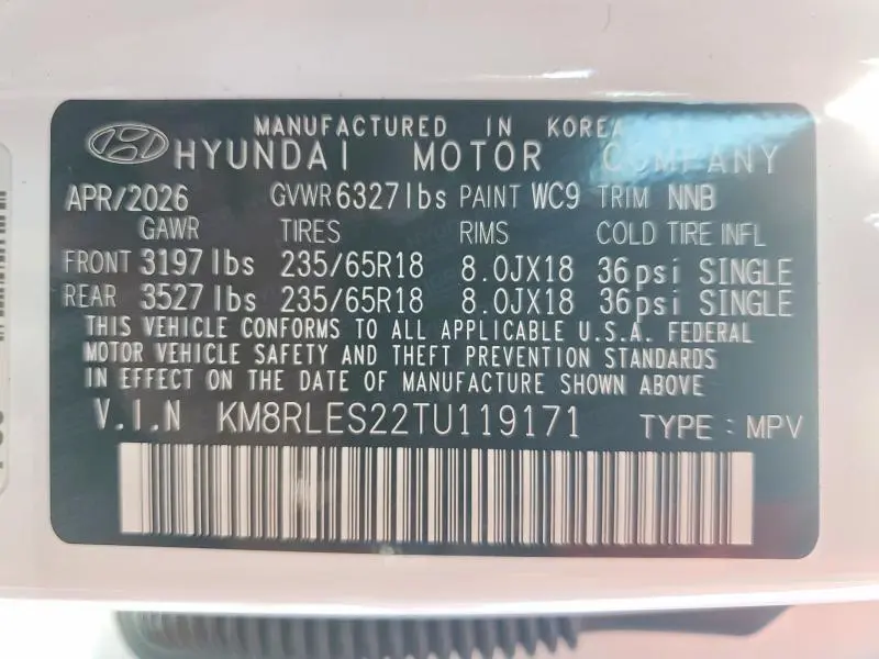 2026 HYUNDAI PALISADE SEL  