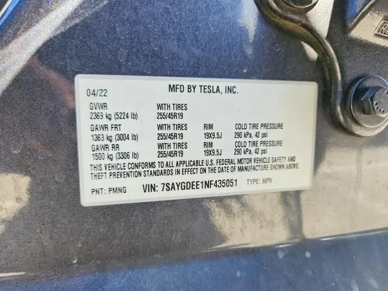 2022 TESLA MODEL Y   