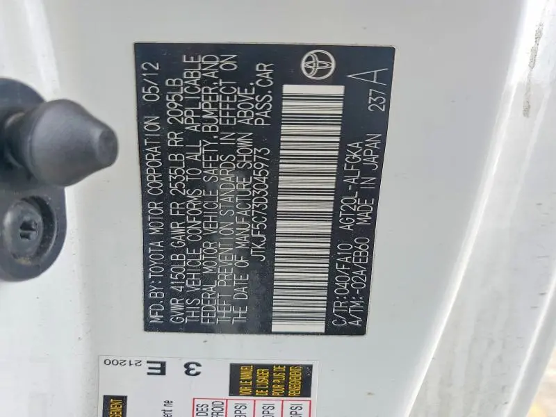 2013 SCION TC BASE  