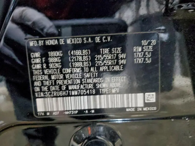2021 HONDA HR-V EXL  