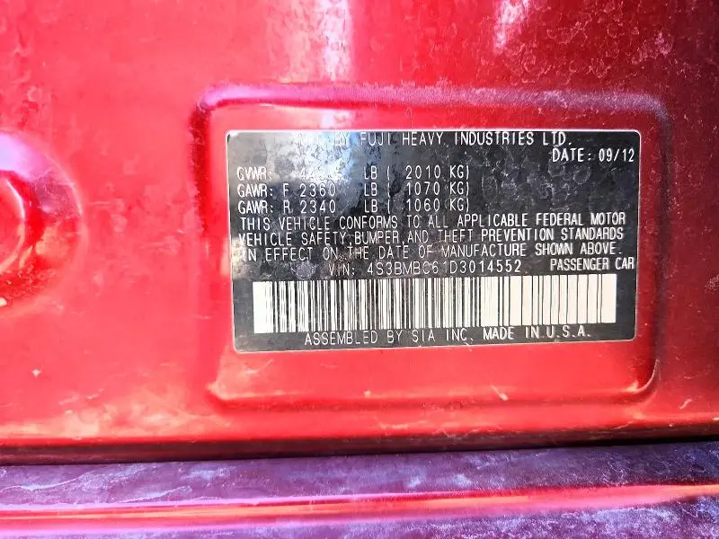 2013 SUBARU LEGACY 2.5I PREMIUM  