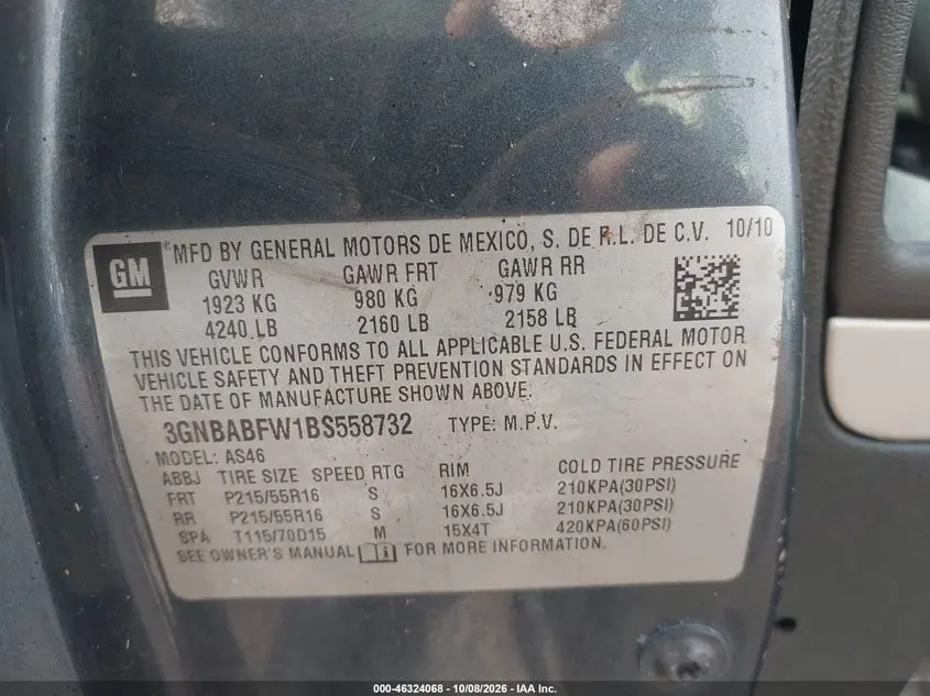 2011 CHEVROLET HHR LT