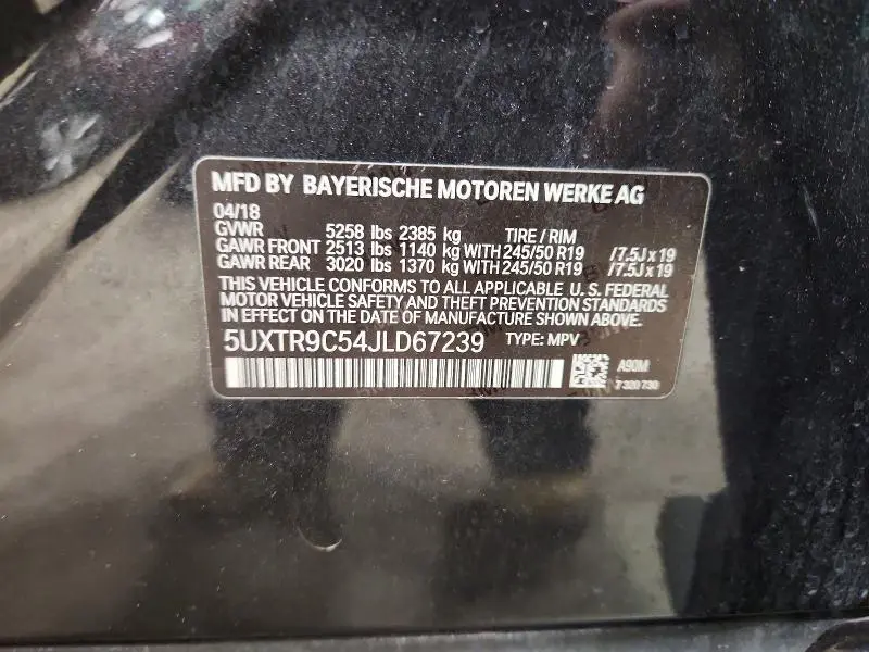 2018 BMW X3 XDRIVE30I  