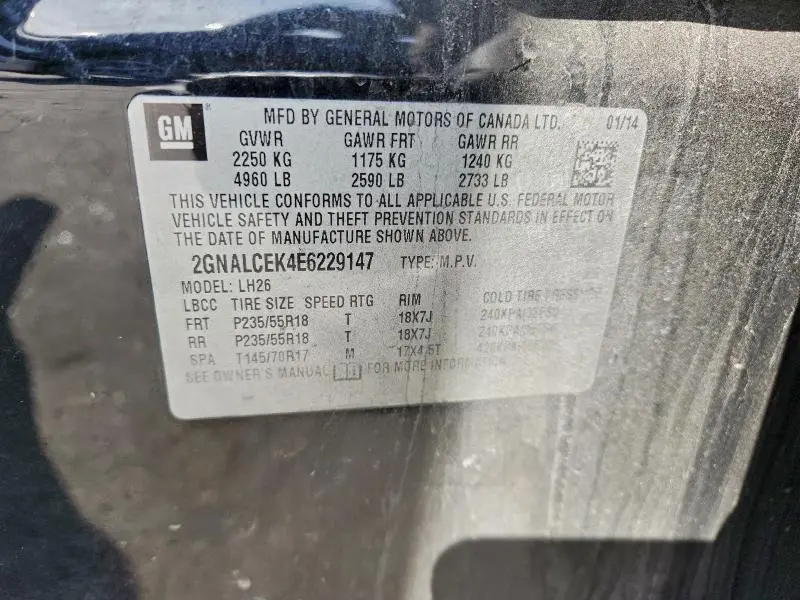 2014 CHEVROLET EQUINOX LT  