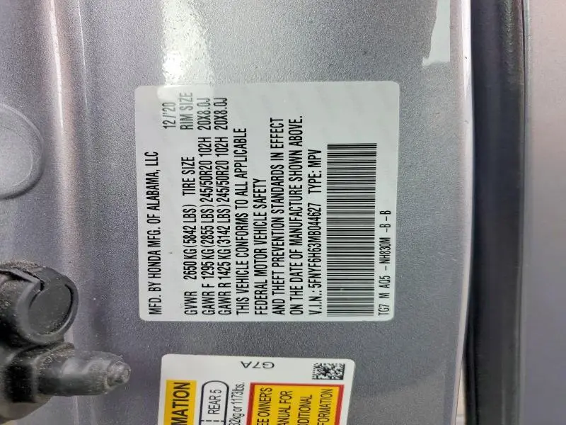 2021 HONDA PILOT TOURING  