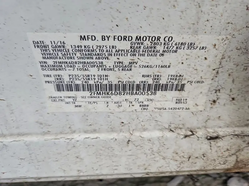 2017 FORD FLEX LIMITED  