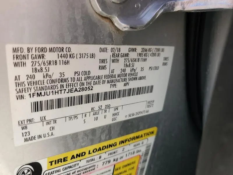 2018 FORD EXPEDITION XLT  