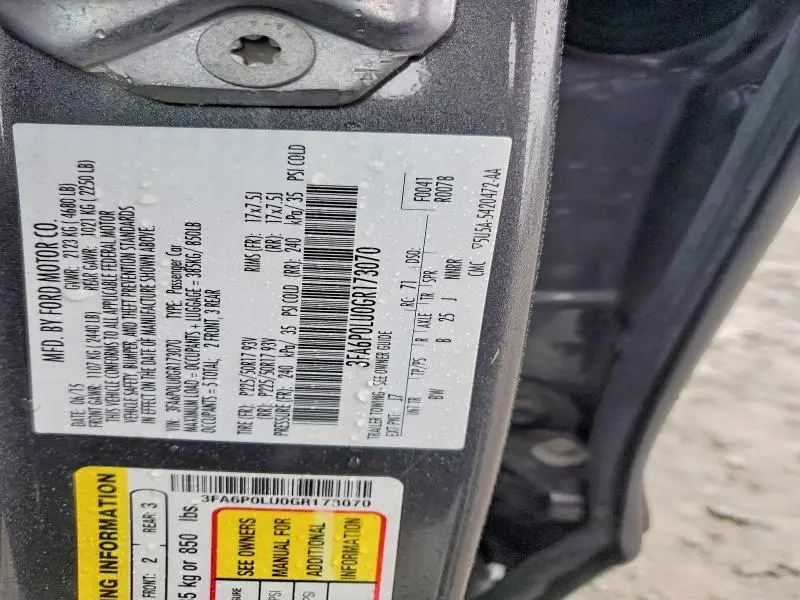 2016 FORD FUSION SE HYBRID  