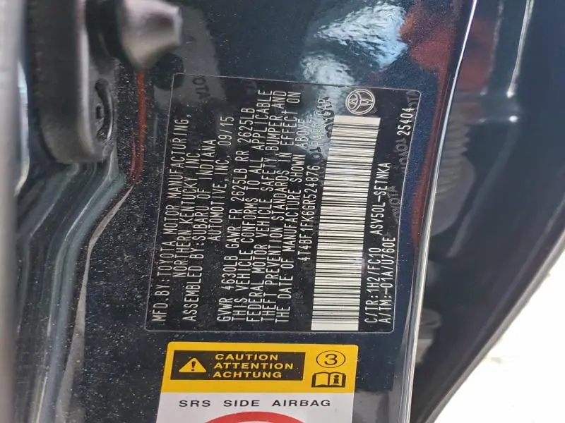 2016 TOYOTA CAMRY LE  