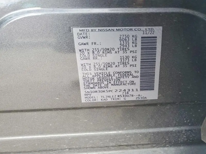 2023 NISSAN PATHFINDER PLATINUM  