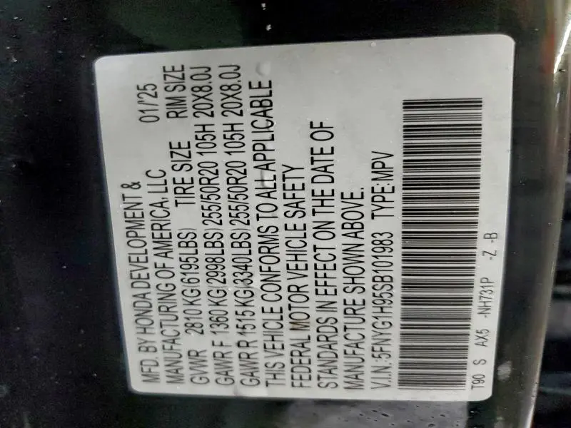 2025 HONDA PILOT BLACK  