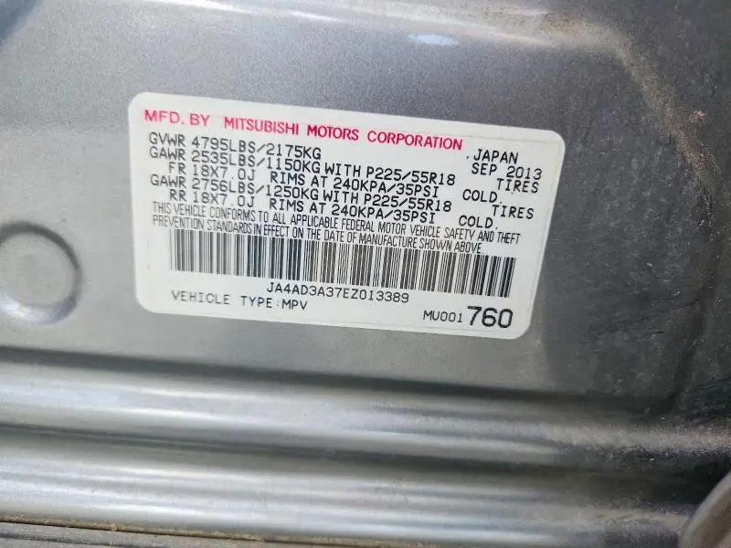 2014 MITSUBISHI OUTLANDER SE  