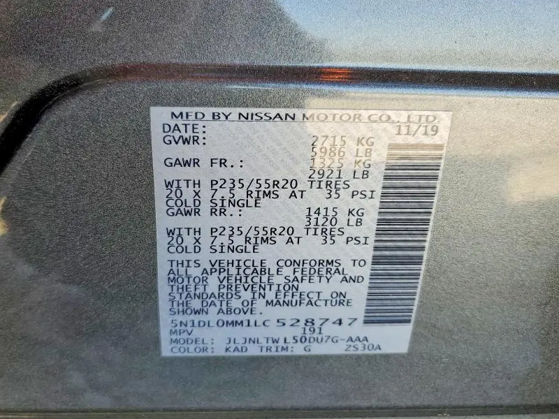 2020 INFINITI QX60 LUXE  