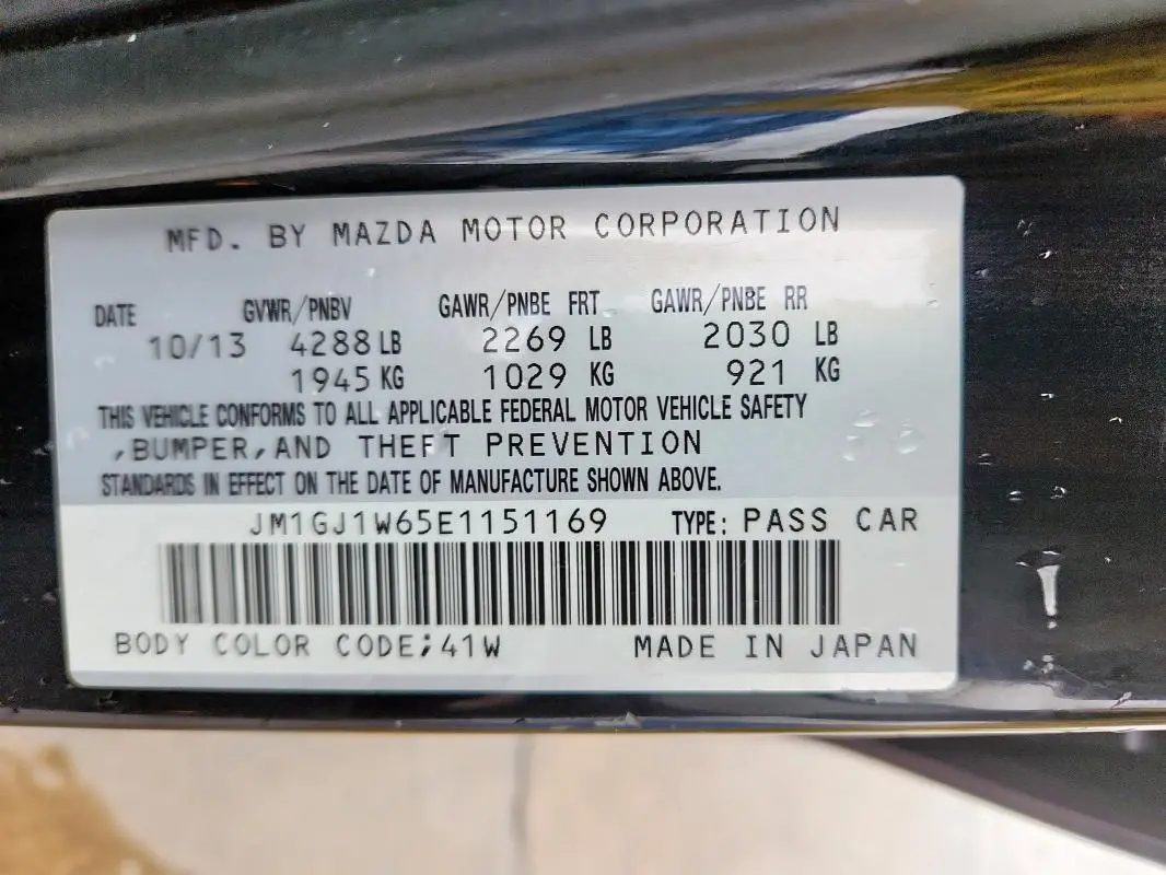 2014 MAZDA 6 GRAND TOURING  