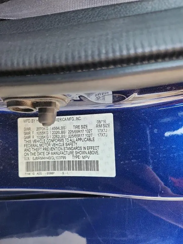 2016 HONDA CR-V SE  