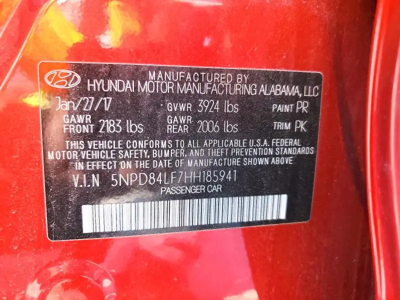 2017 HYUNDAI ELANTRA SE  
