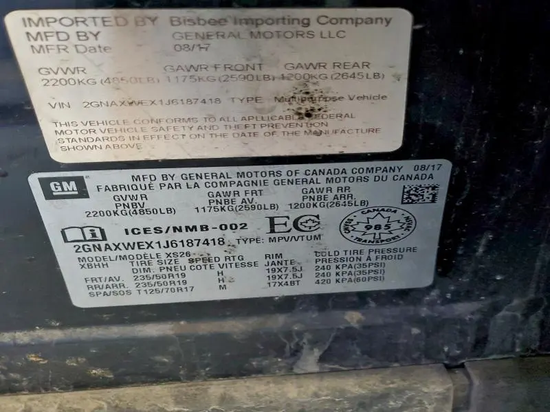 2018 CHEVROLET EQUINOX PREMIER  