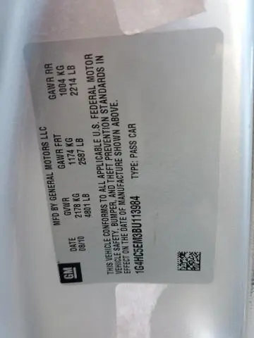 2011 BUICK LUCERNE CXL  